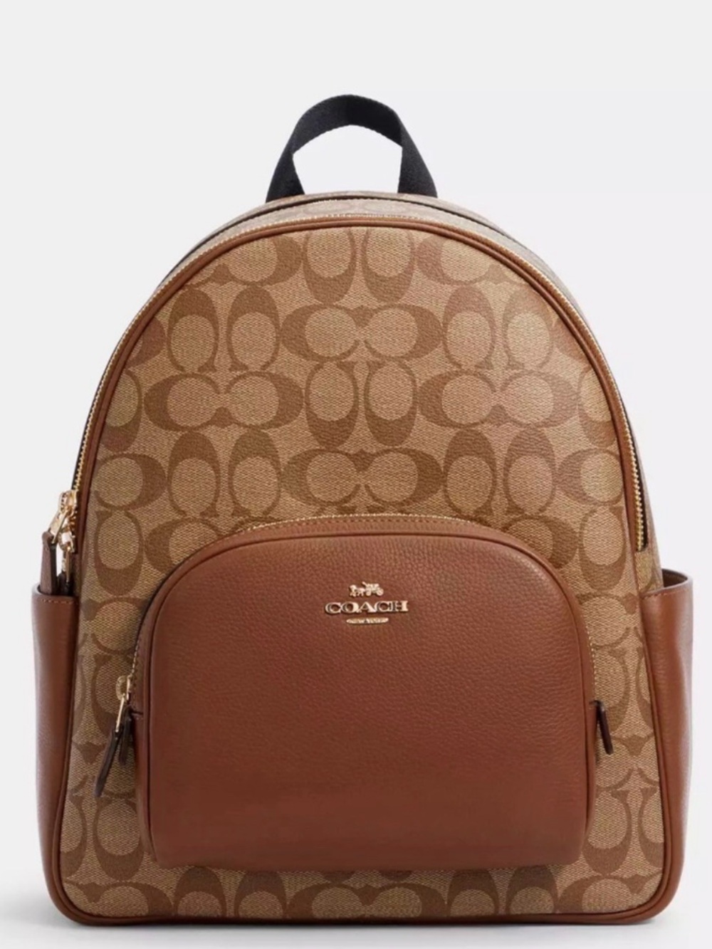 Coach Signature Canvas Backpack in Tan and Brown
